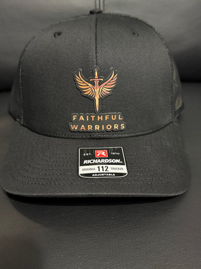 Richardson Black Hat with Camo Faithful Warriors Patch